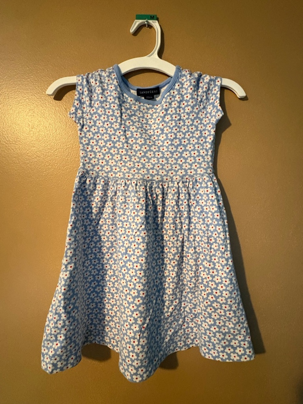 Lands’ End Toddler Girls Short Sleeve Dress Size 2T -Light Blue  Floral Soft